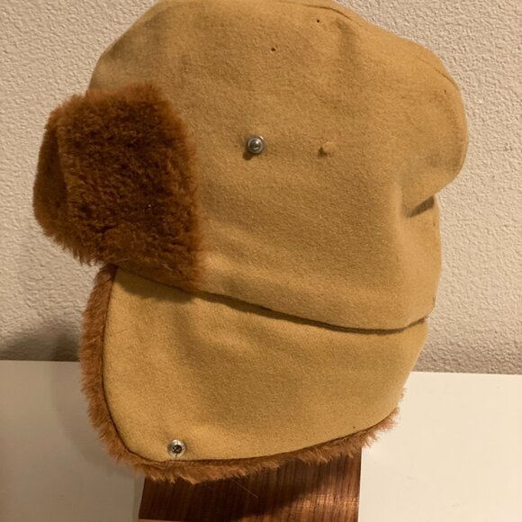 Vintage Pendleton Hat Brown Fur Trim Wool Aviator (Medium) - Picture 10 of 11